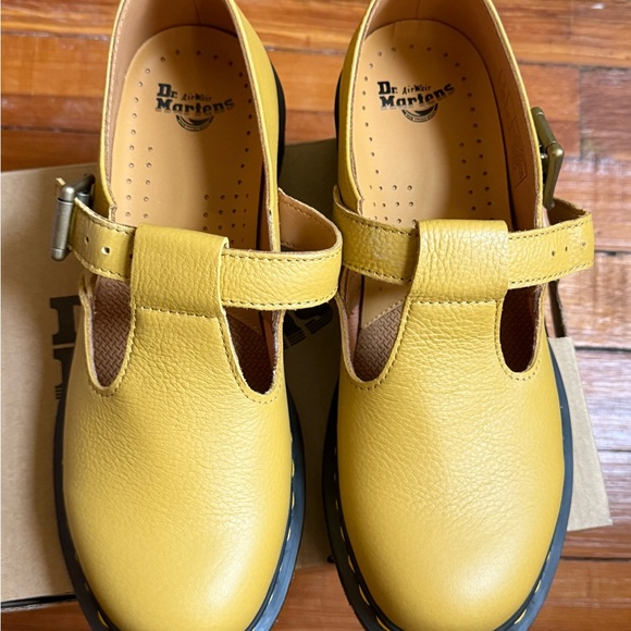 Dr. Martens Yellow Mary Jane Shoes Polley T-bar - Picture 3 of 8